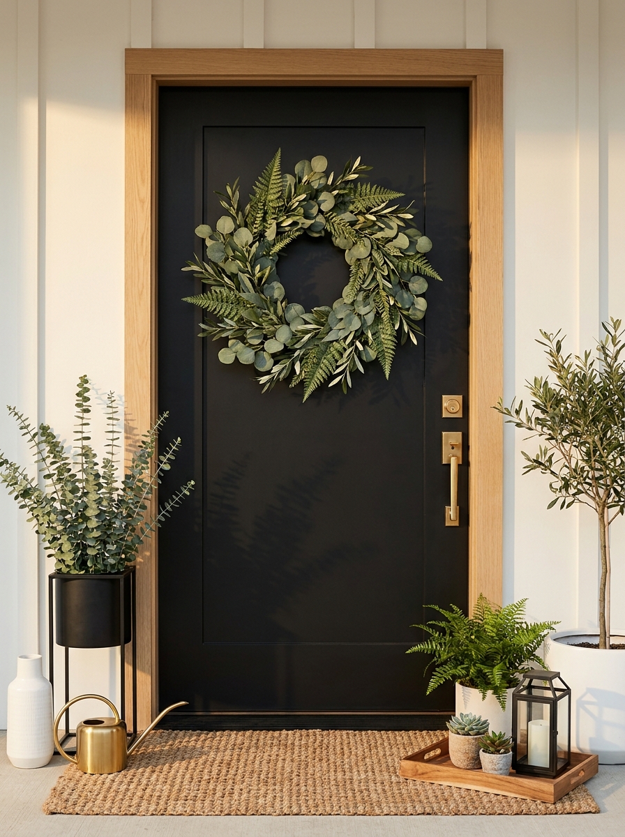 Sophisticated Monochromatic Green Foliage Wreath