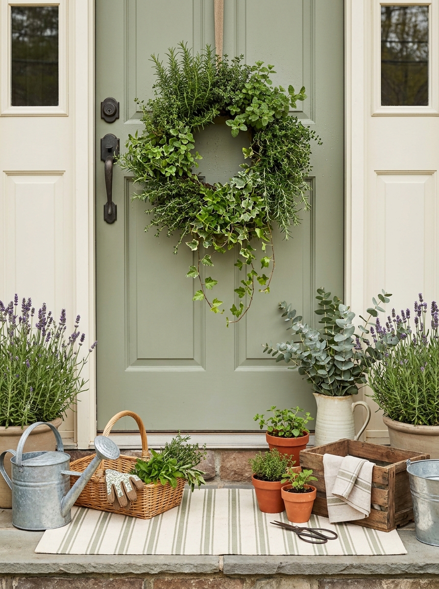 Edible Herb and Kitchen Garden Hanging Wreath