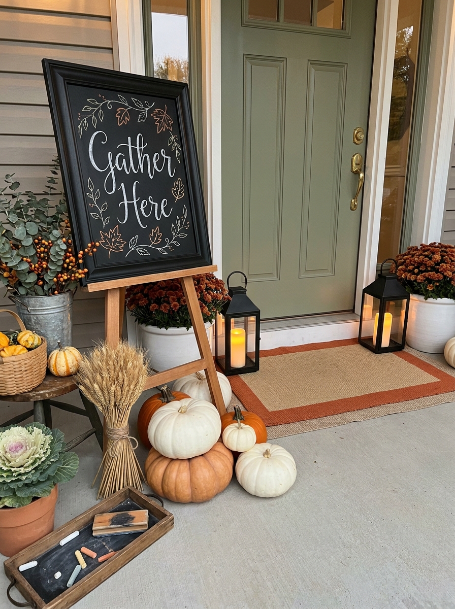 Chalkboard Sign Seasonal Message