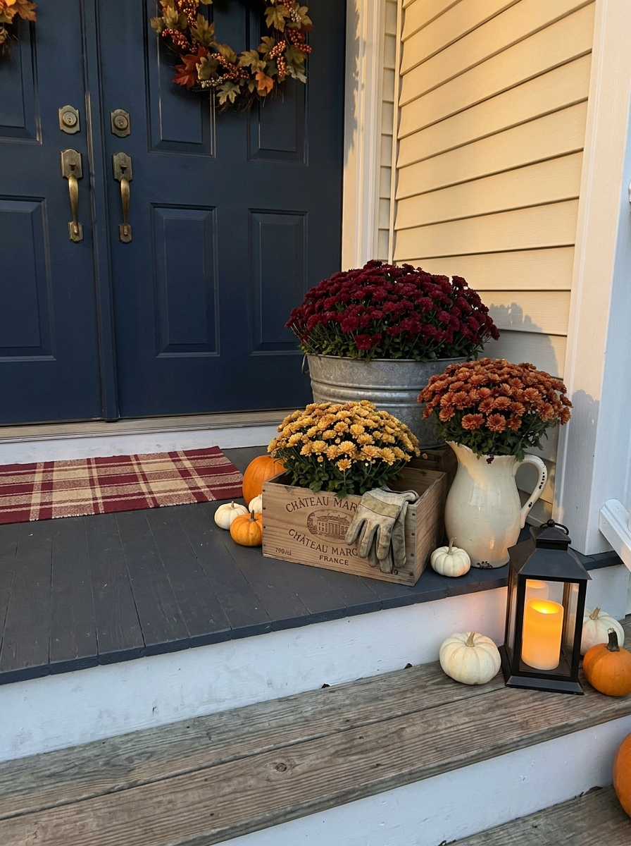 Mums in Unexpected Containers