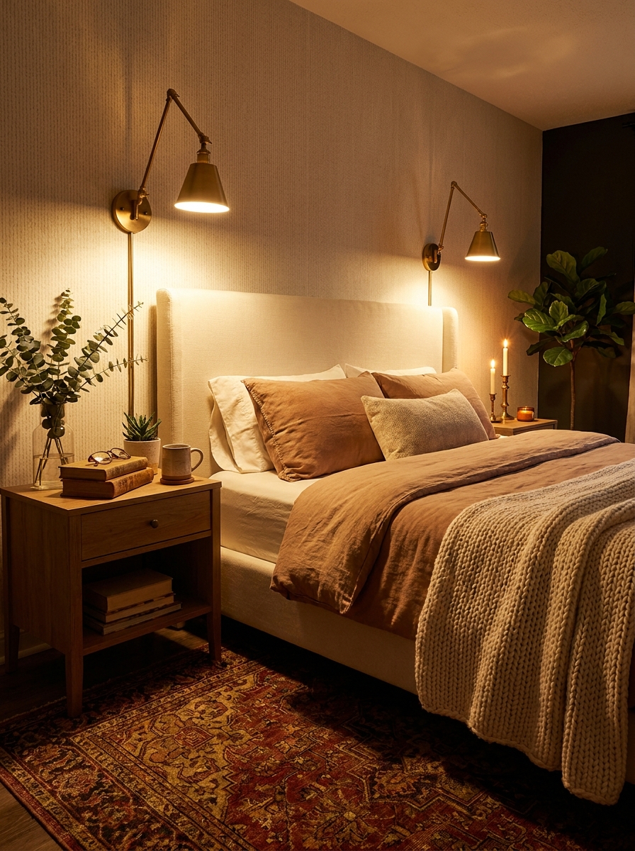 Warm Your Bedroom with Bedside Sconces