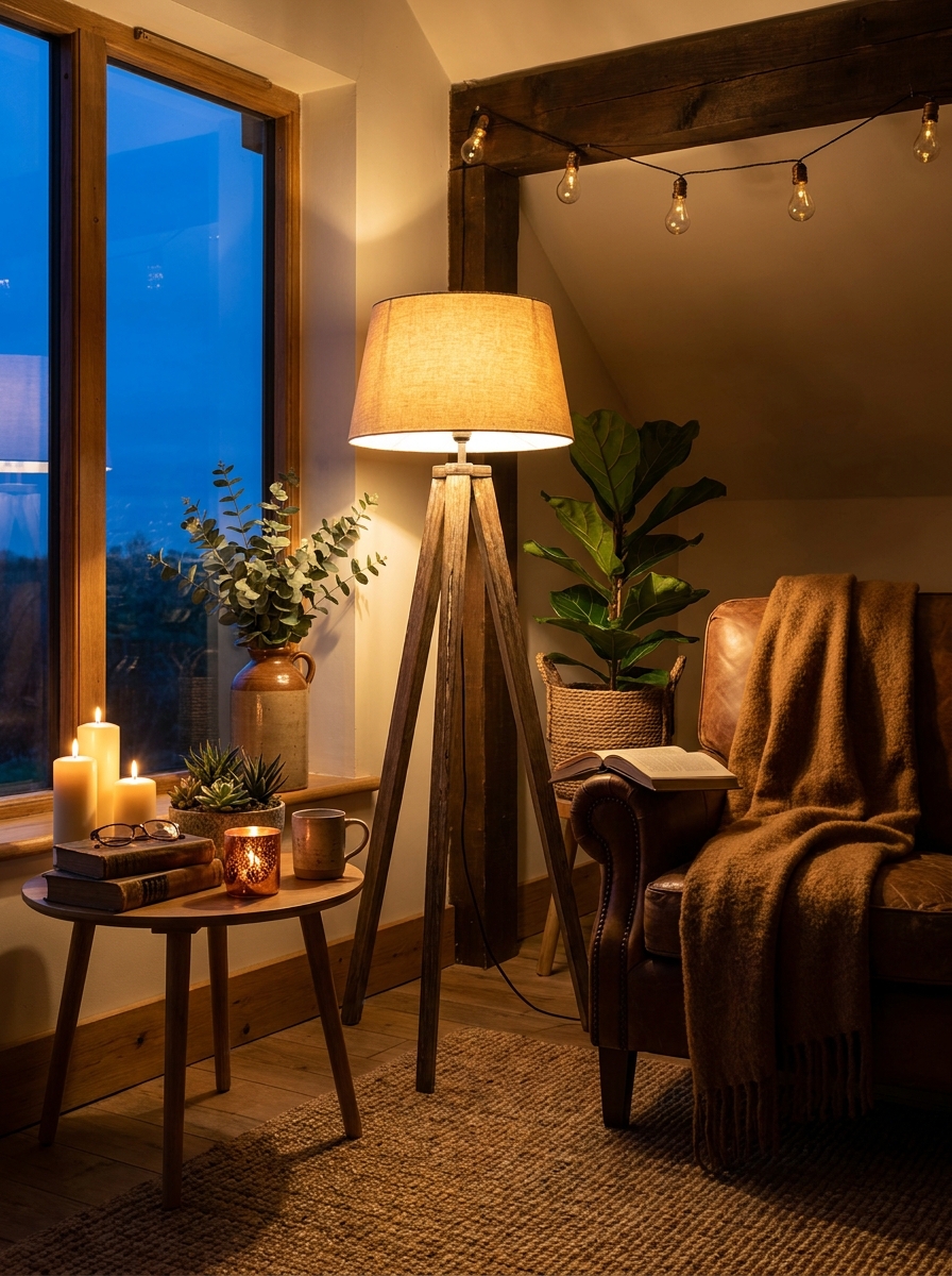 Create a Cozy Corner with a Tripod Floor Lamp