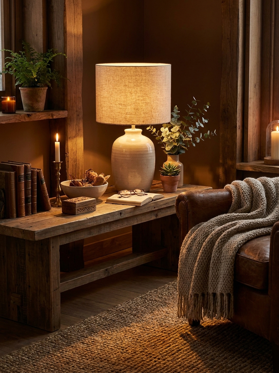 Swap Standard Lampshades for Natural Linen or Burlap