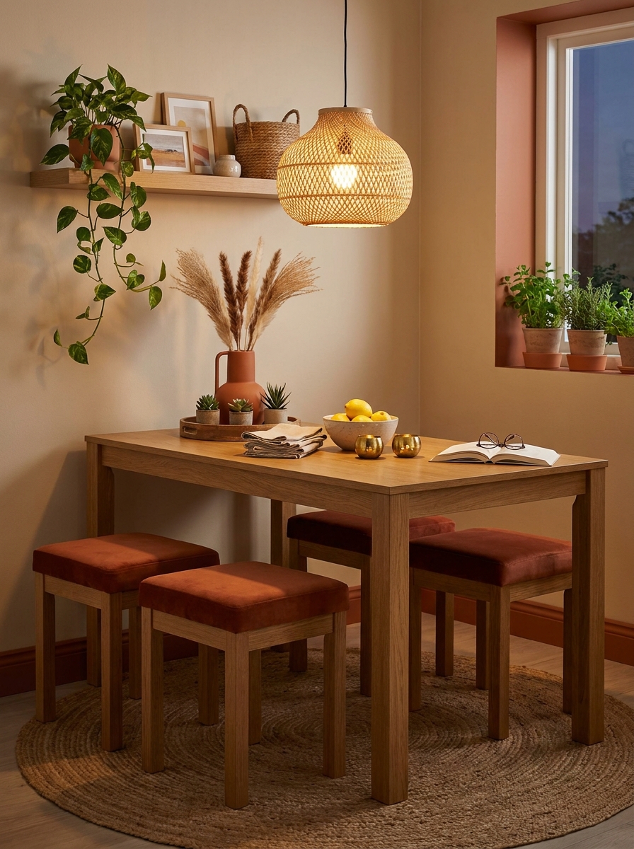 Backless Seating Tucks Completely Under the Table