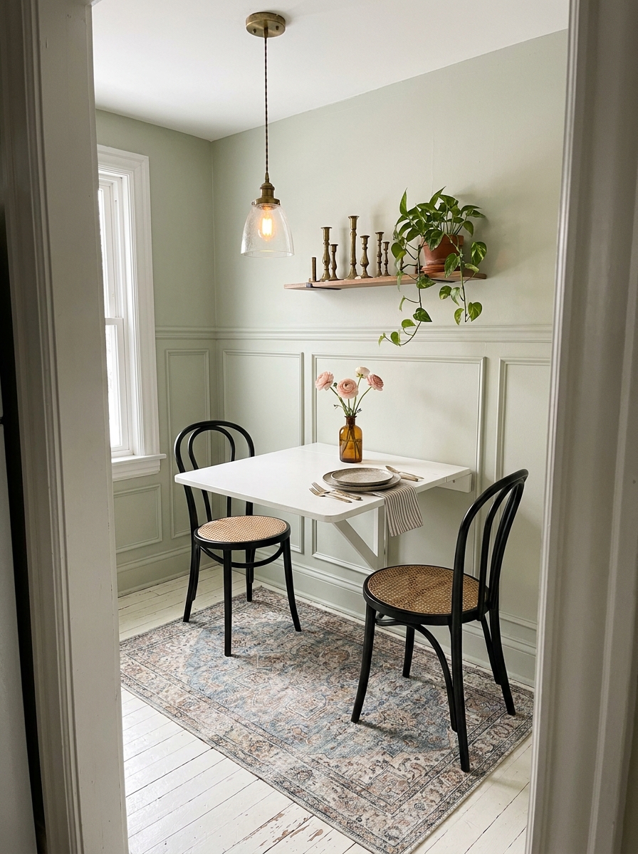 Wall-Mounted Drop-Leaf Tables Work Wonders
