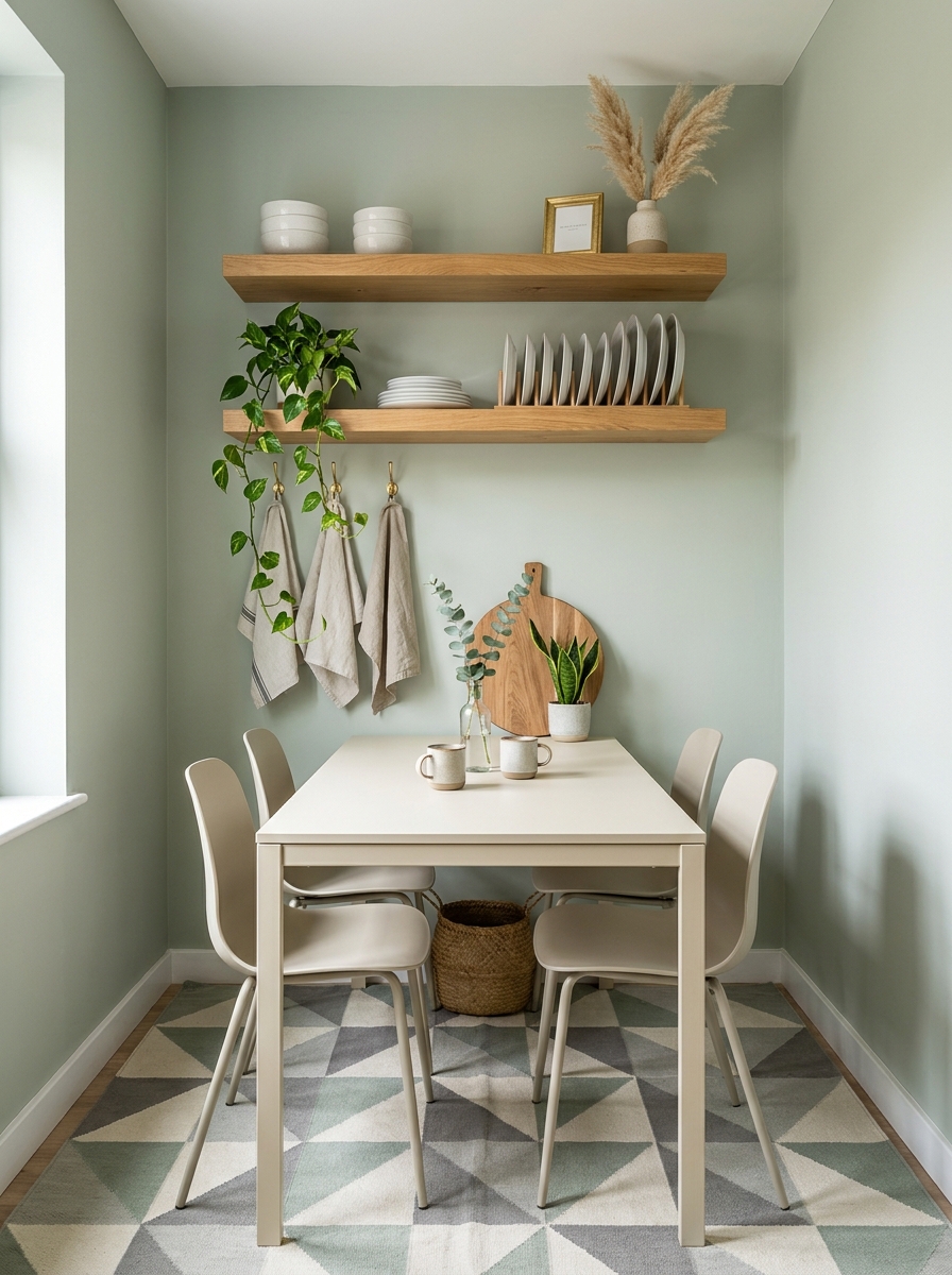 Floating Shelves Replace Bulky Buffets