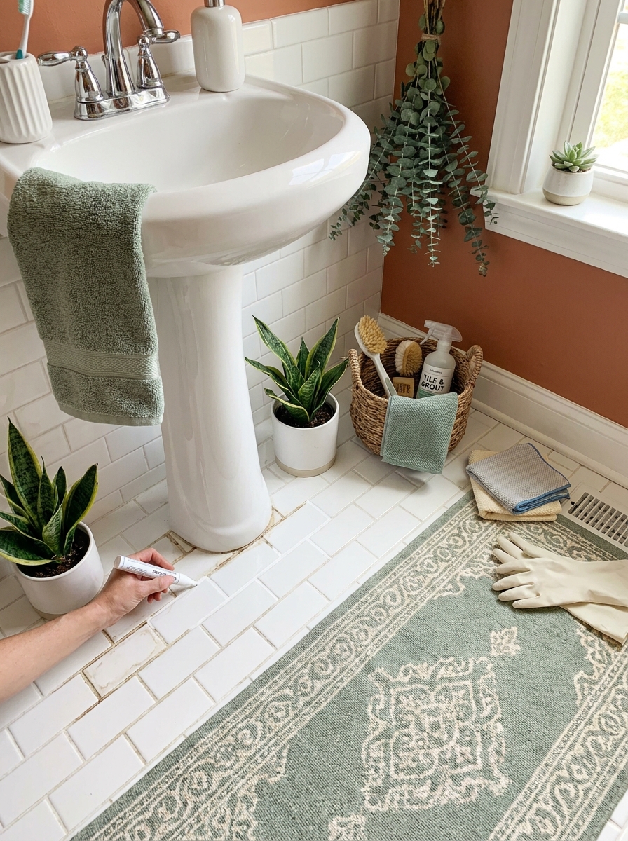 Grout Pen Touch-Up for Dingy Tile