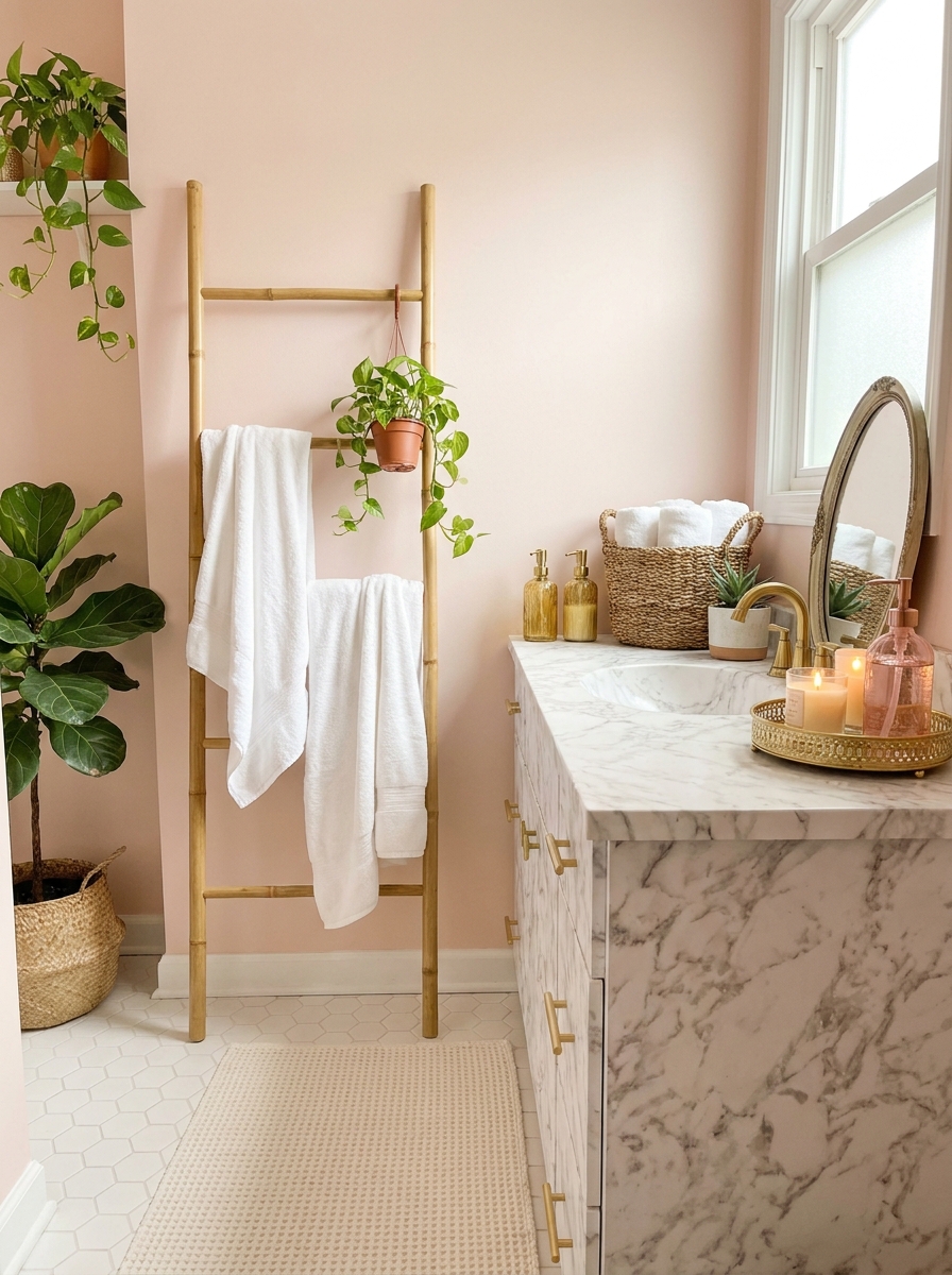 Freestanding Towel Ladder for Spa Vibes