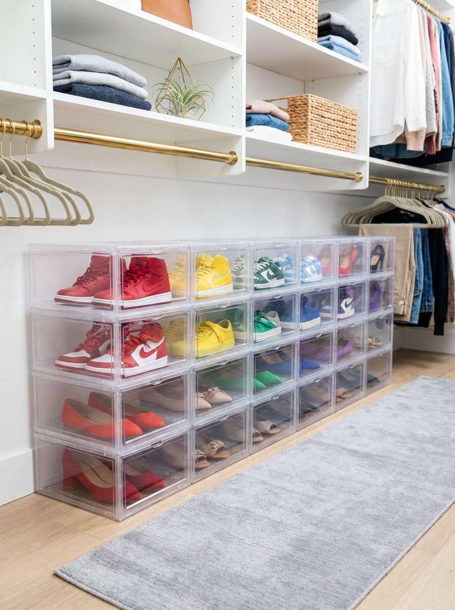 Stackable Shoe Boxes That End Closet Floor Chaos