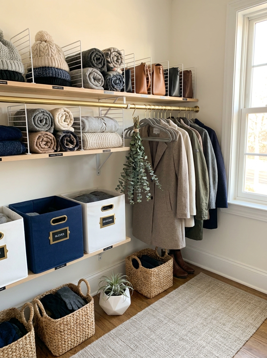 Coat Closet Shelf Dividers That Stop the Hat Avalanche