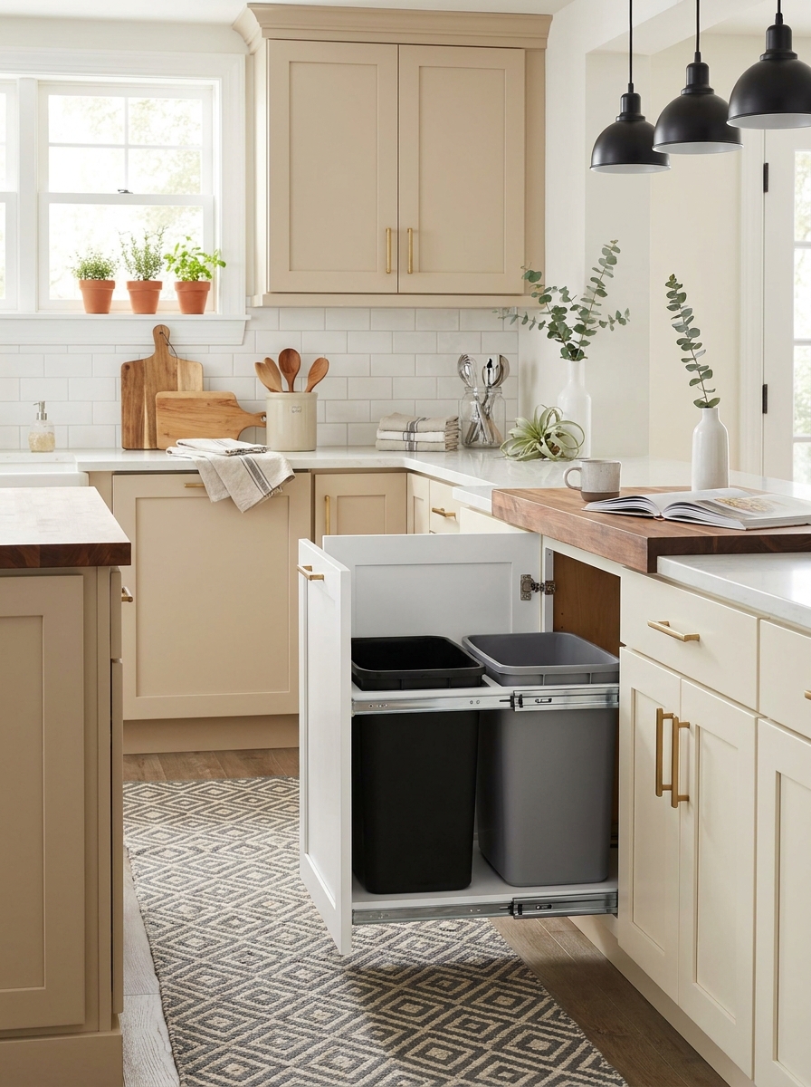 Pull-Out Trash Cabinet That Hides the Ugliest Kitchen Reality