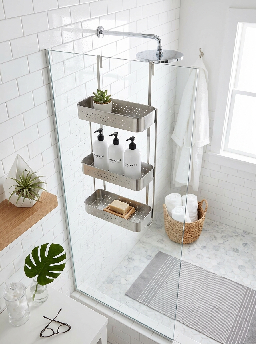 Shower Caddy with Drainage Holes That Actually Prevents Soap Slime