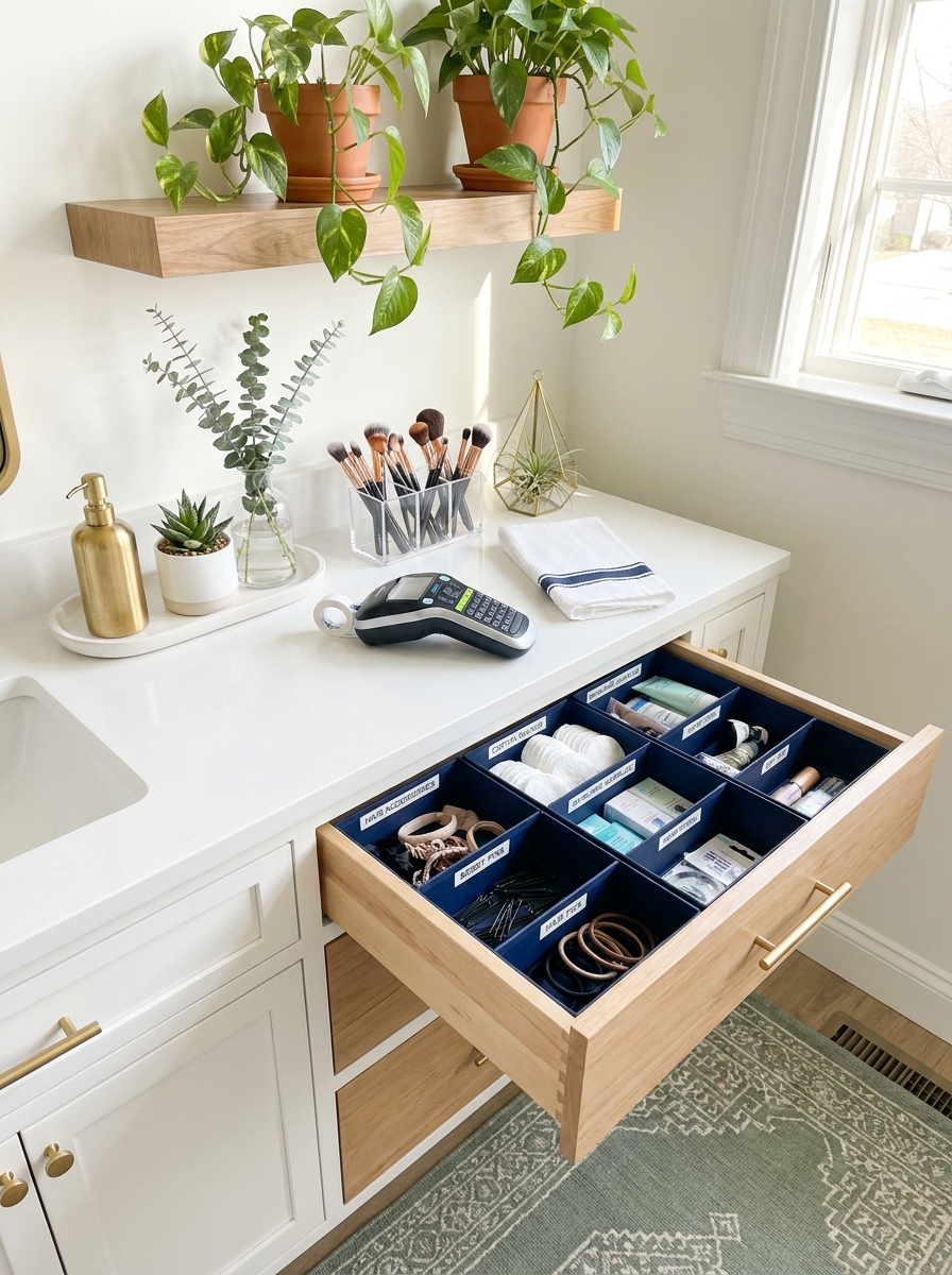 Label Maker Magic for the Bathroom Cabinet