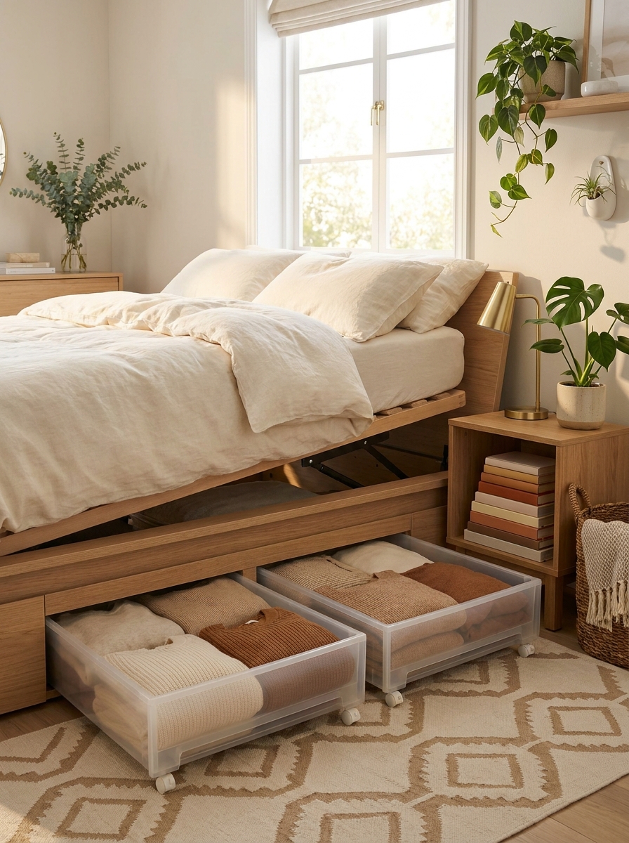 Under-Bed Rolling Storage Bins That Disappear