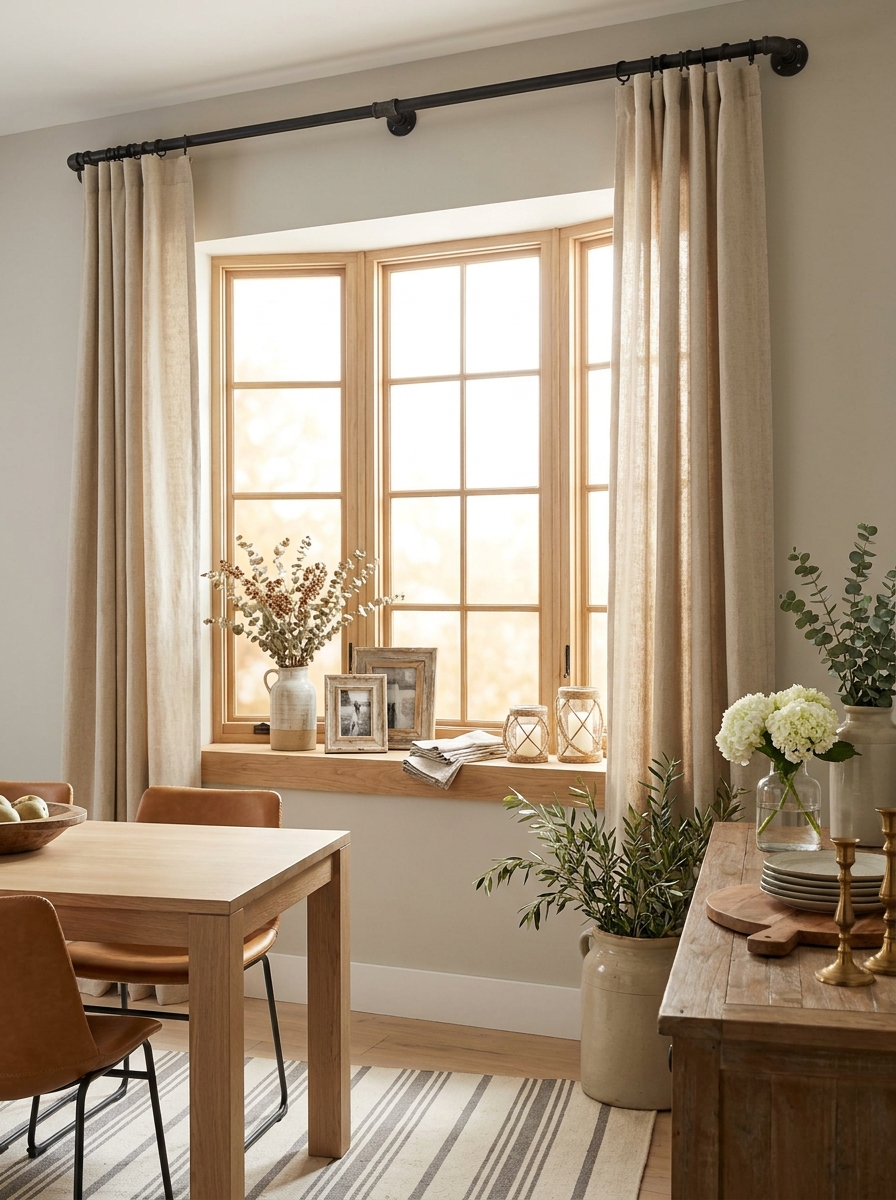 Rustic Iron Pipe Curtain Rod