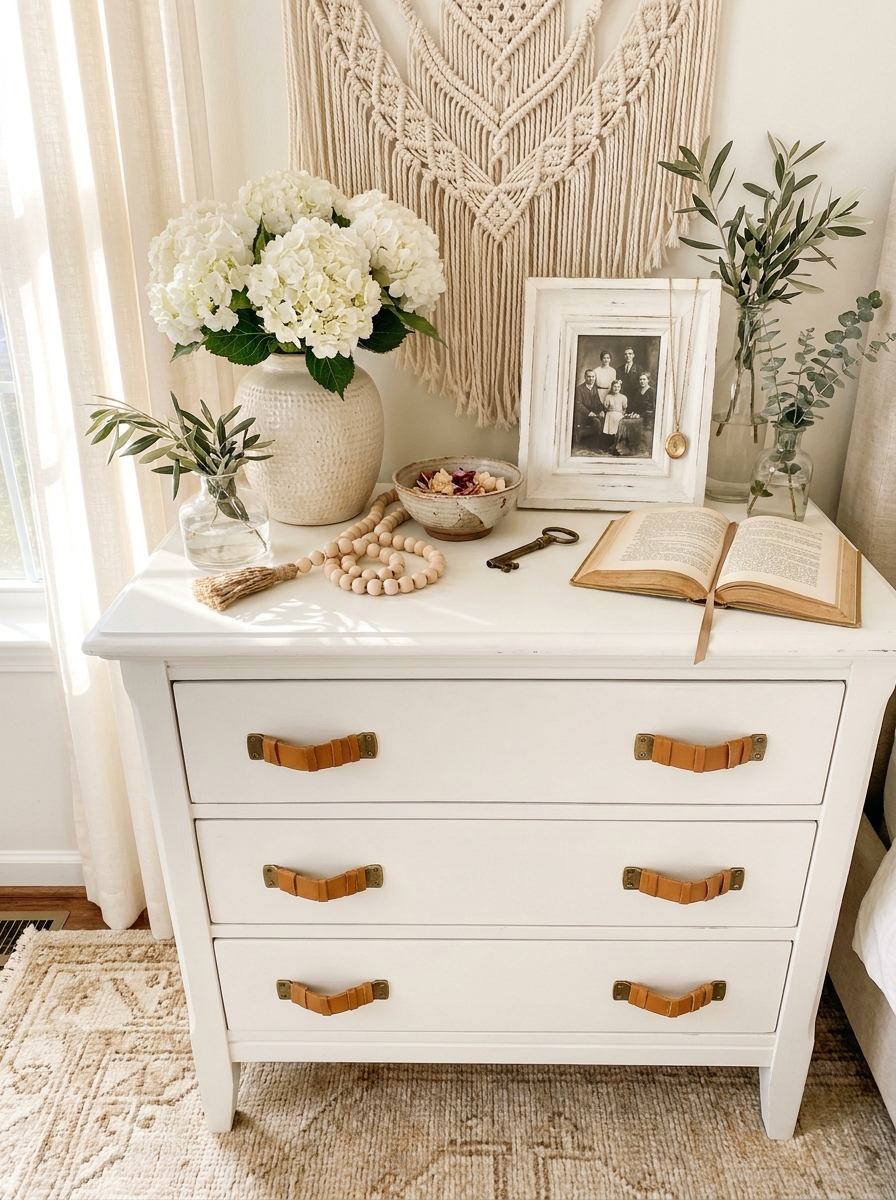 Leather-Wrapped Drawer Pulls
