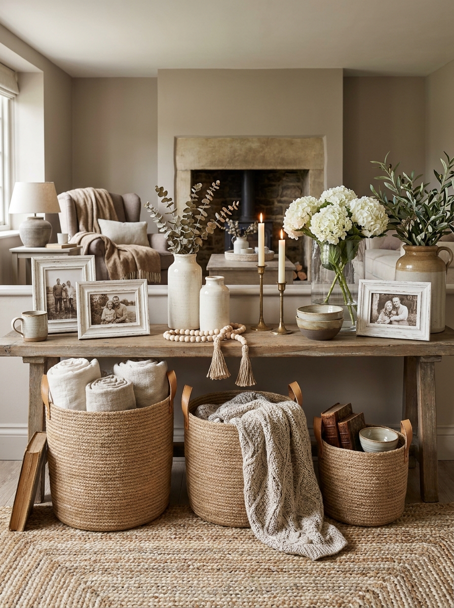 Woven Jute Basket Storage