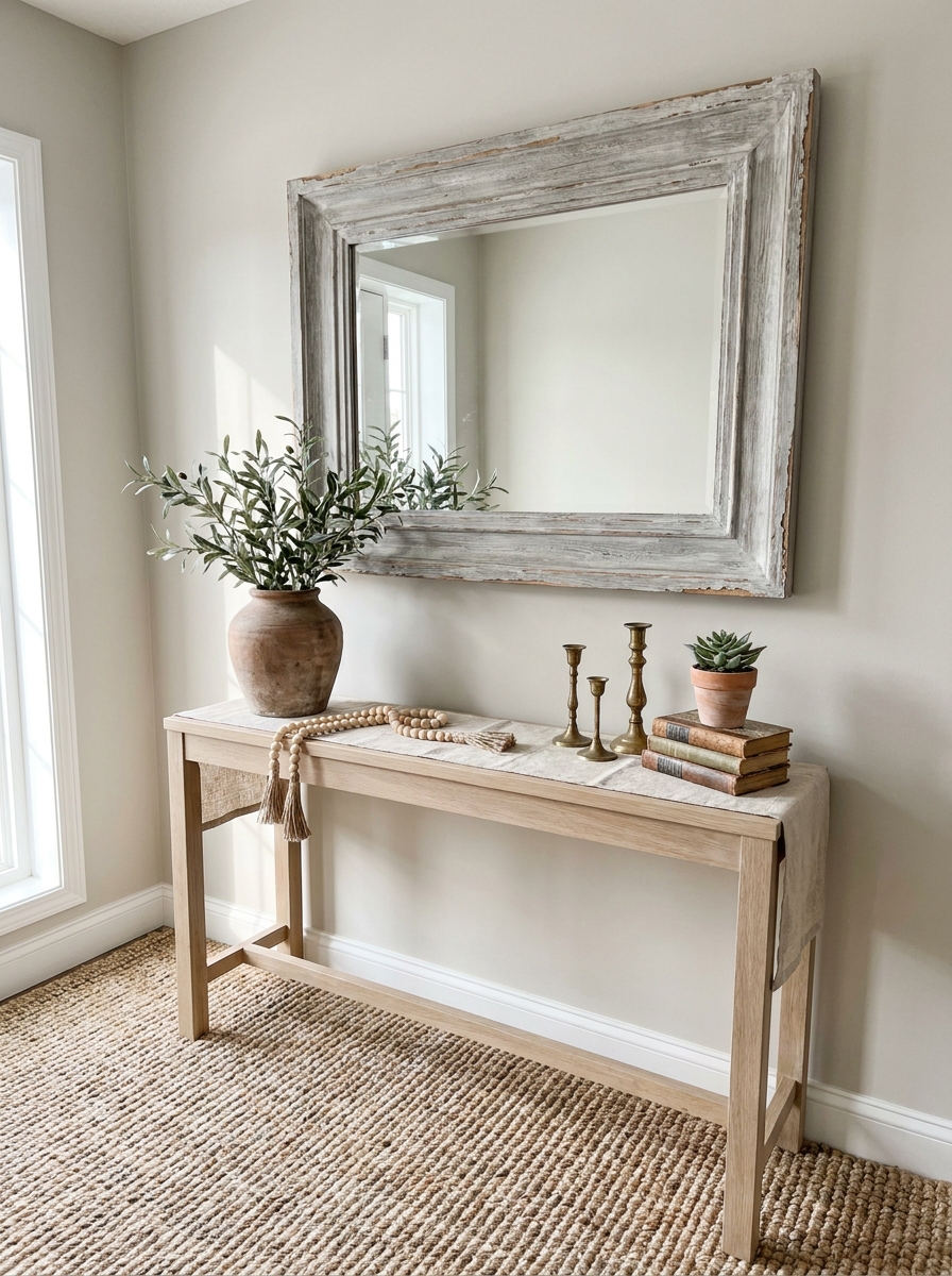 Weathered Wood Wall Mirror Frame