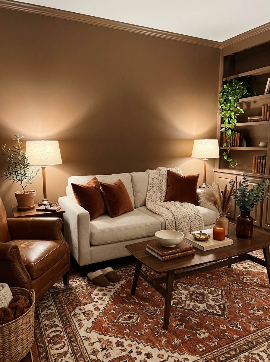 Warm Mocha with Burnt Sienna and Cream