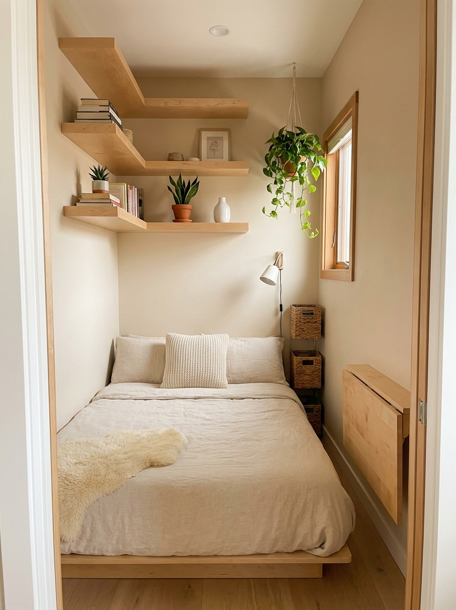 Install Floating Corner Shelves to Use Forgotten Space