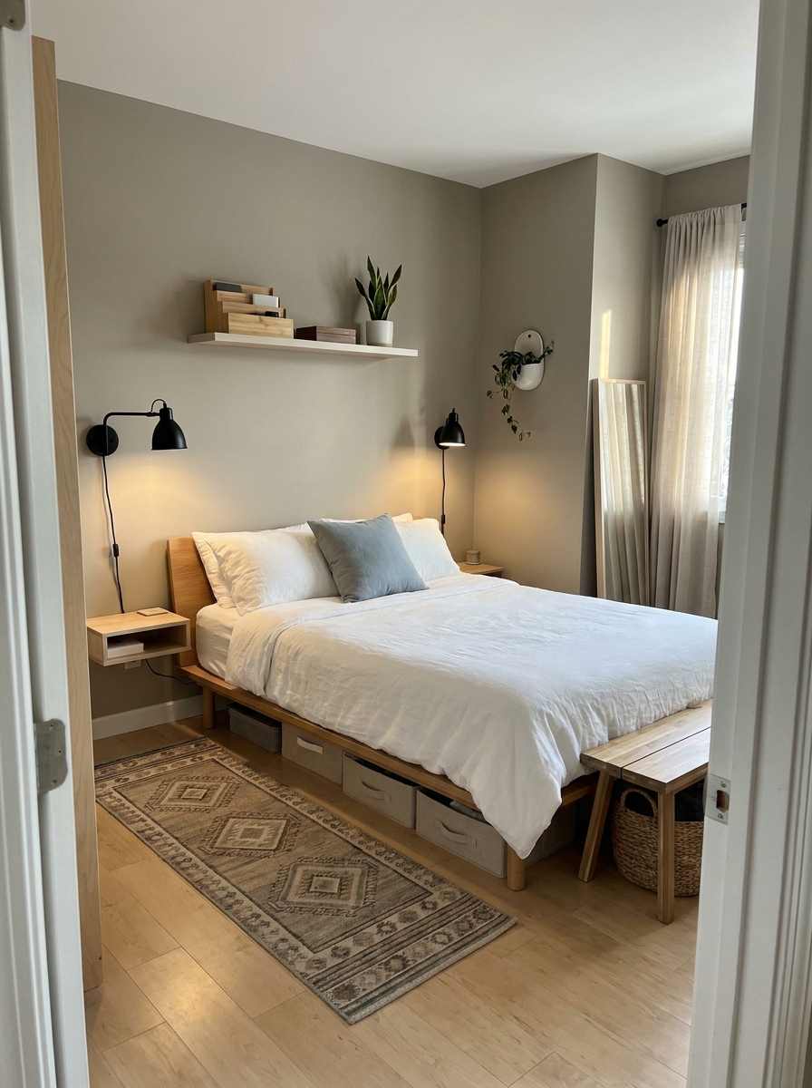 Install Sconces Instead of Table Lamps to Save Surface Space