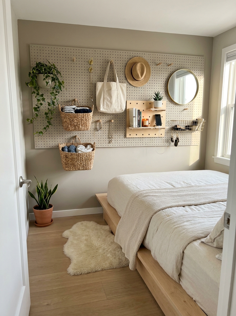 Install Pegboard Walls for Flexible Vertical Storage