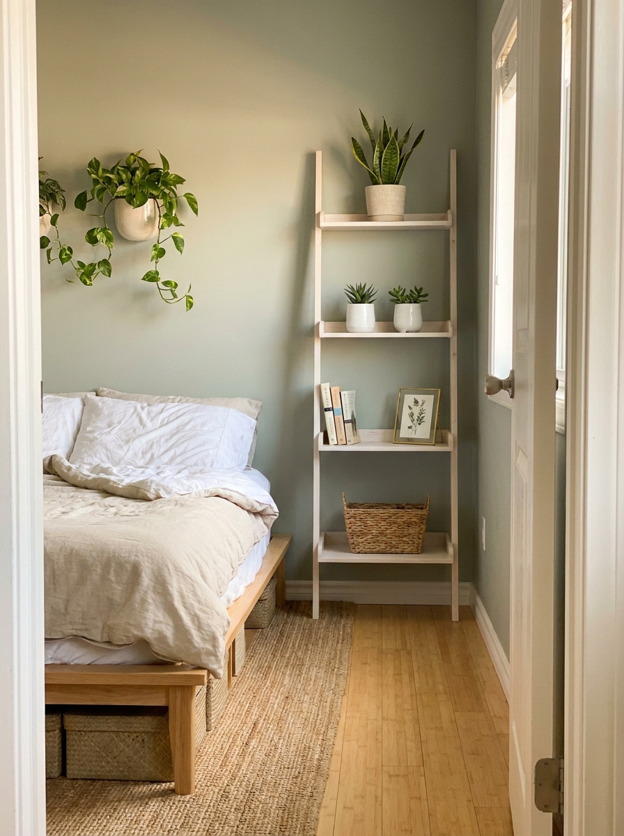 Add a Slim Ladder Shelf That Leans and Doesn't Loom