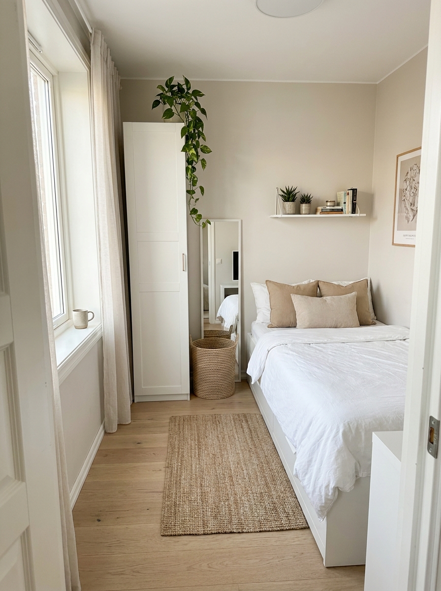 Tuck a Slim Wardrobe Into an Awkward Corner