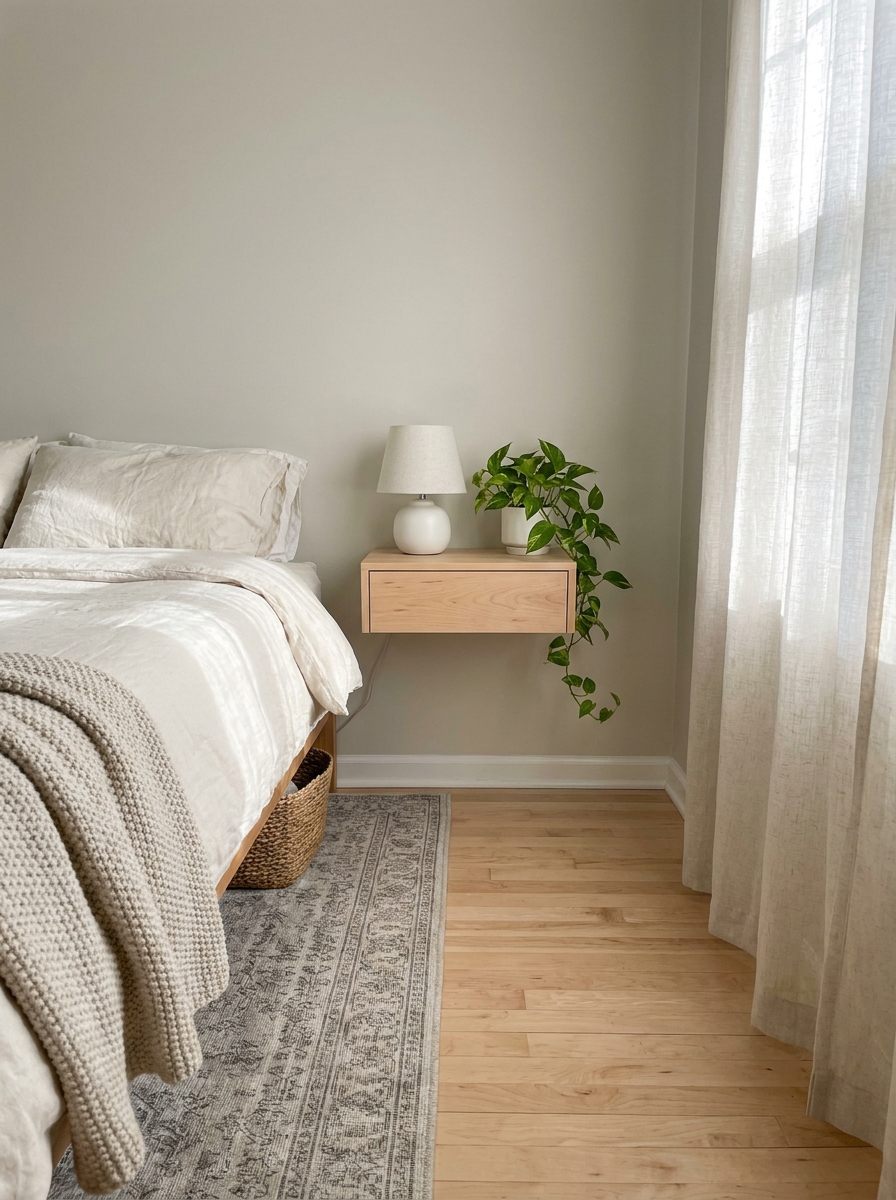 Mount Your Nightstand to Free Up Visual Space