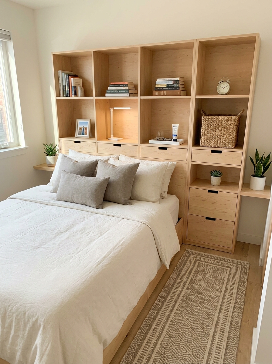 Create a Headboard with Hidden Storage Compartments