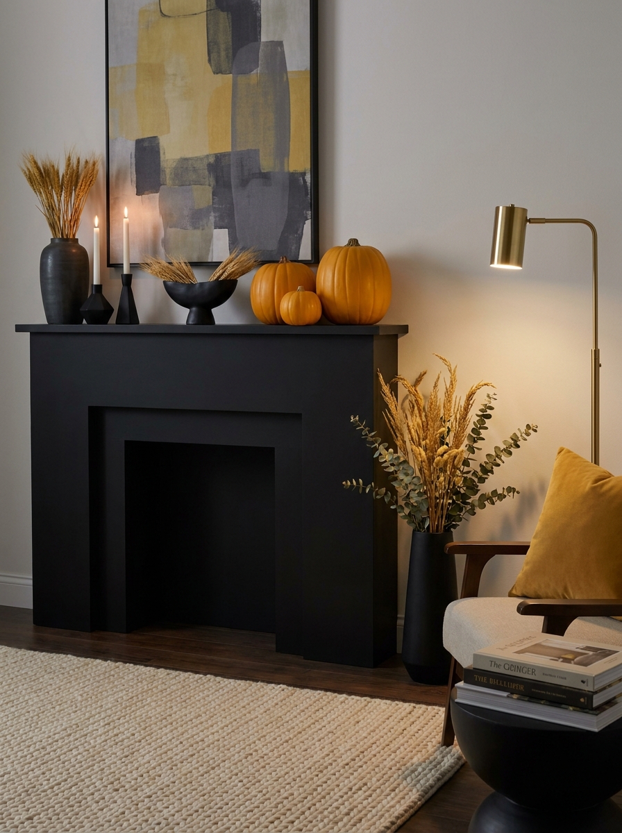 Charcoal and Marigold Modern Edge