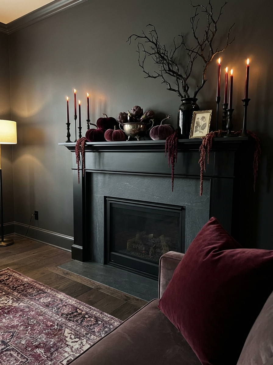 Moody Black and Burgundy Elegance