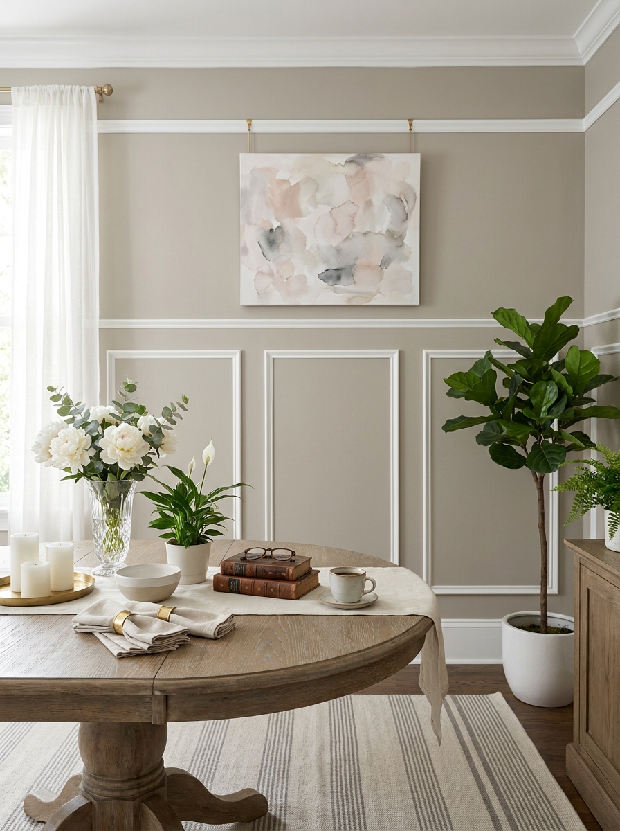 Architectural Molding Feature Wall with Picture Rail