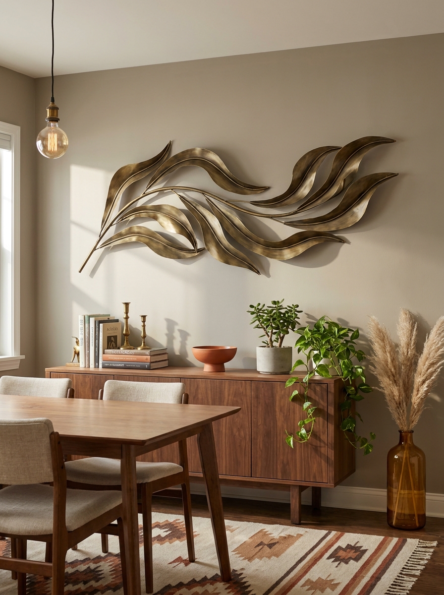 Sculptural Metal Wall Art with Organic Shapes
