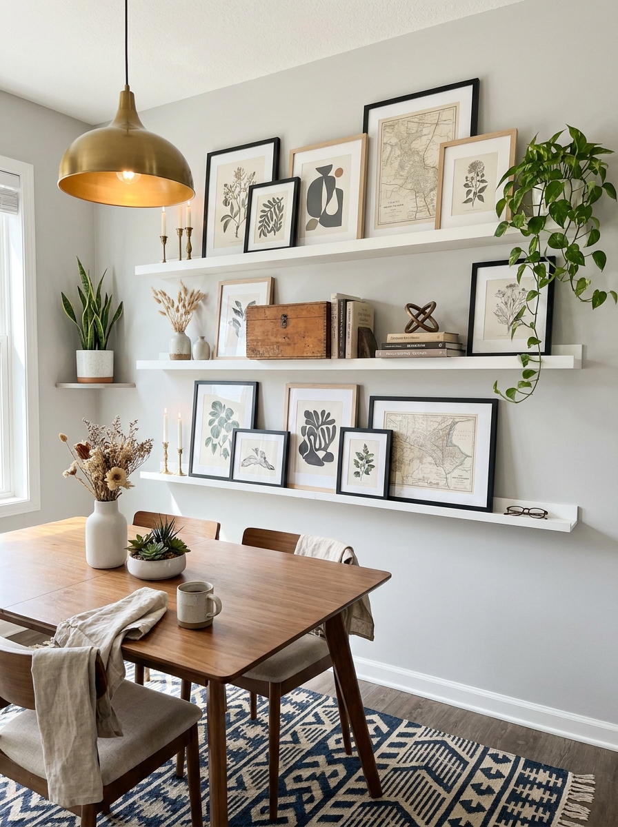 Illuminated Picture Ledge with Rotating Seasonal Art
