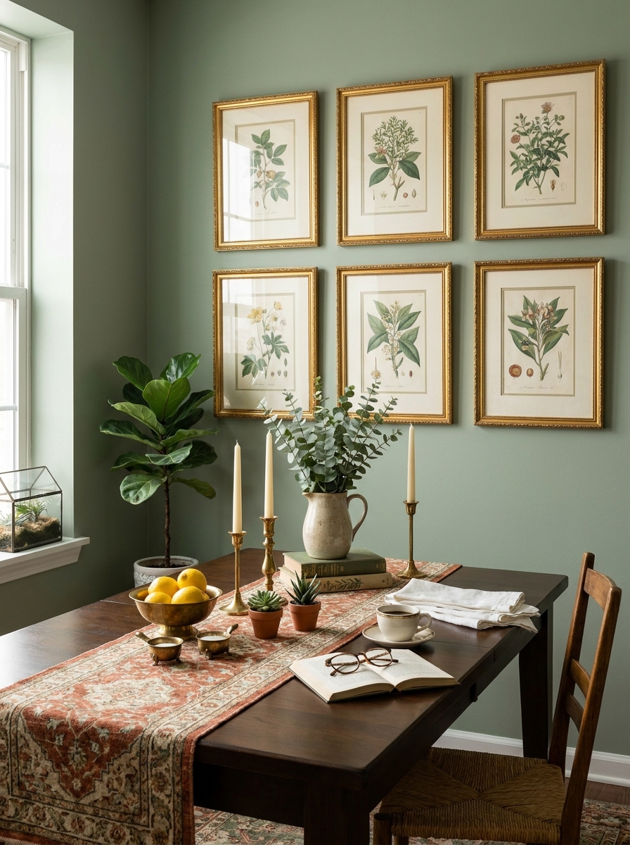 Botanical Print Collection in Vintage Gold Frames