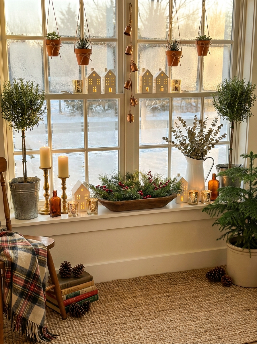 A Windowsill That Captures the Christmas Spirit