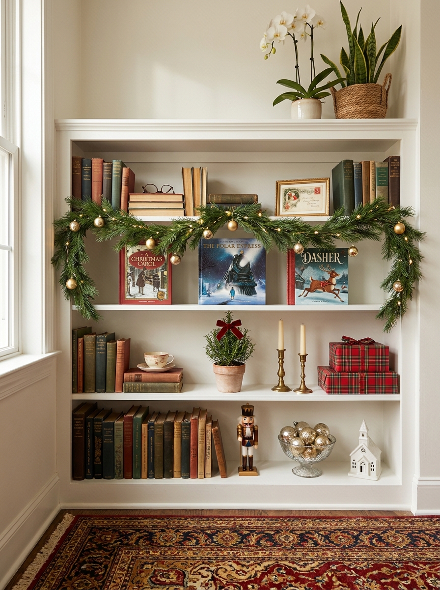 A Bookshelf That Celebrates Stories and Season