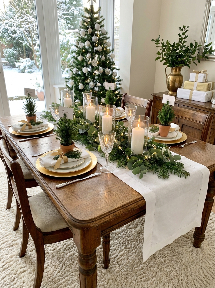 A Dining Table Set for Christmas Morning