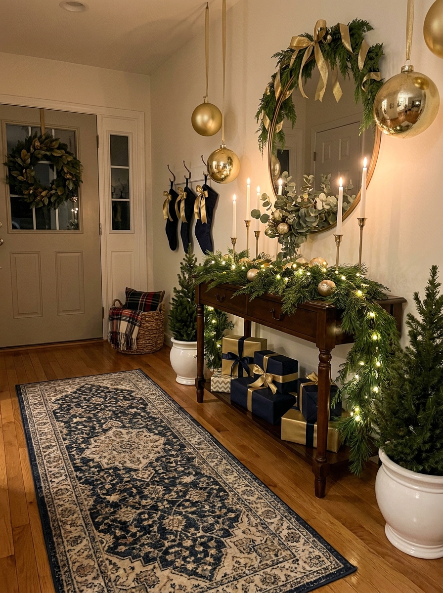An Entryway That Welcomes with Festive Abundance