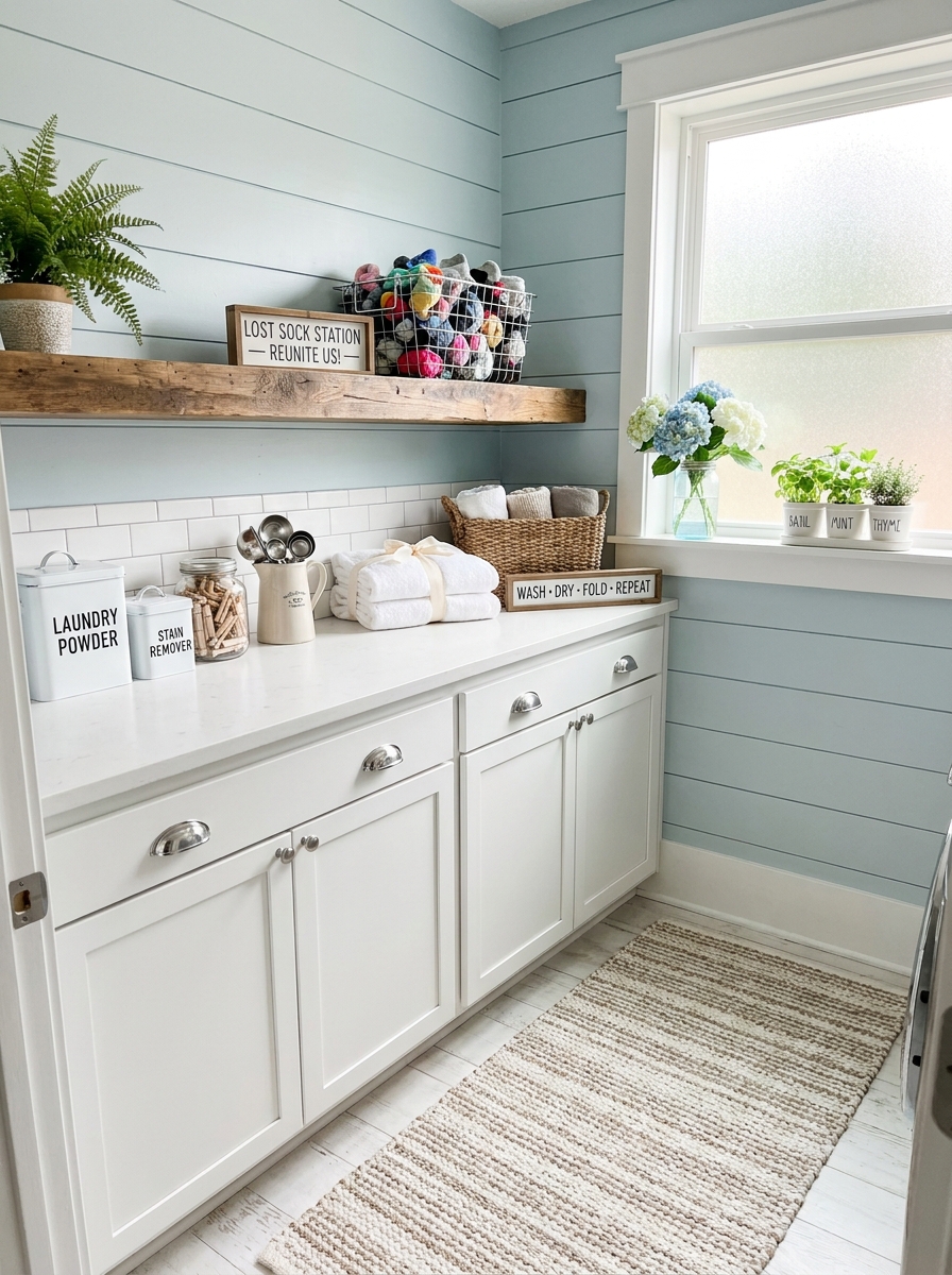 Create a Lost Sock Station with Small Baskets