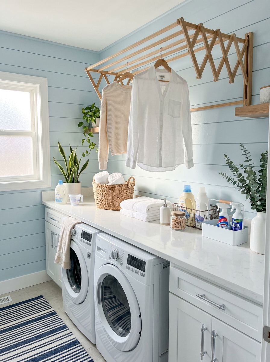 Install a Wall-Mounted Drying Rack That Folds Away