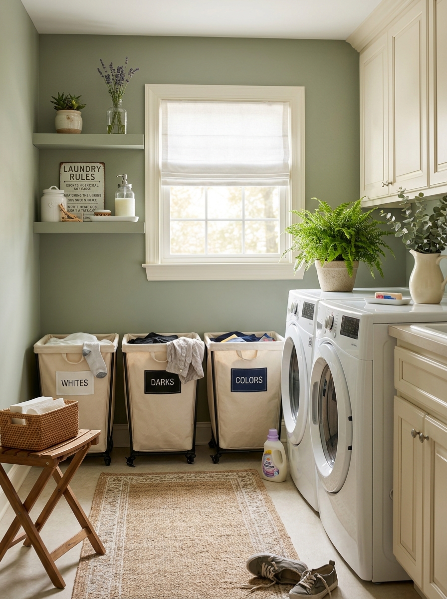 Create a Color-Coded Hamper System for the Whole Family