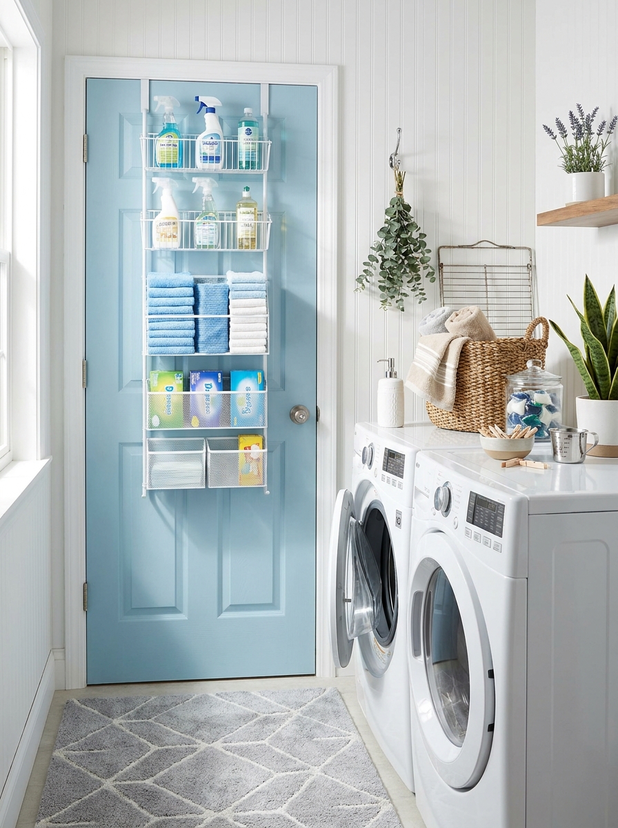 Install Over-the-Door Organizers for Cleaning Supplies