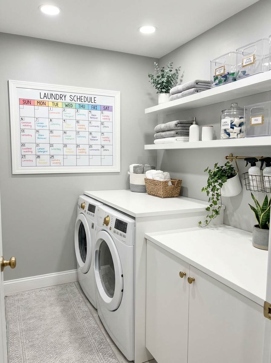 Design a Wall Calendar System for Laundry Schedules