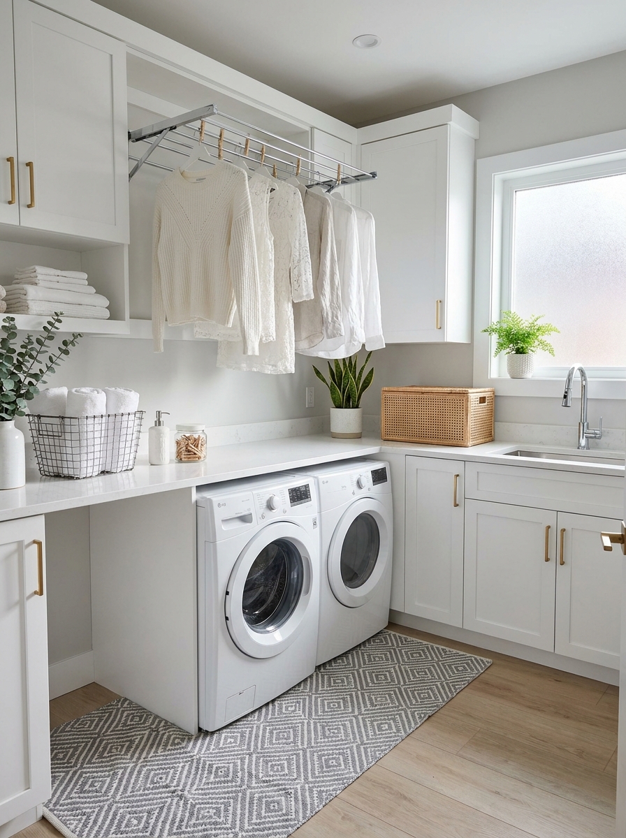 Install a Pull-Out Drying Rack Between Cabinets
