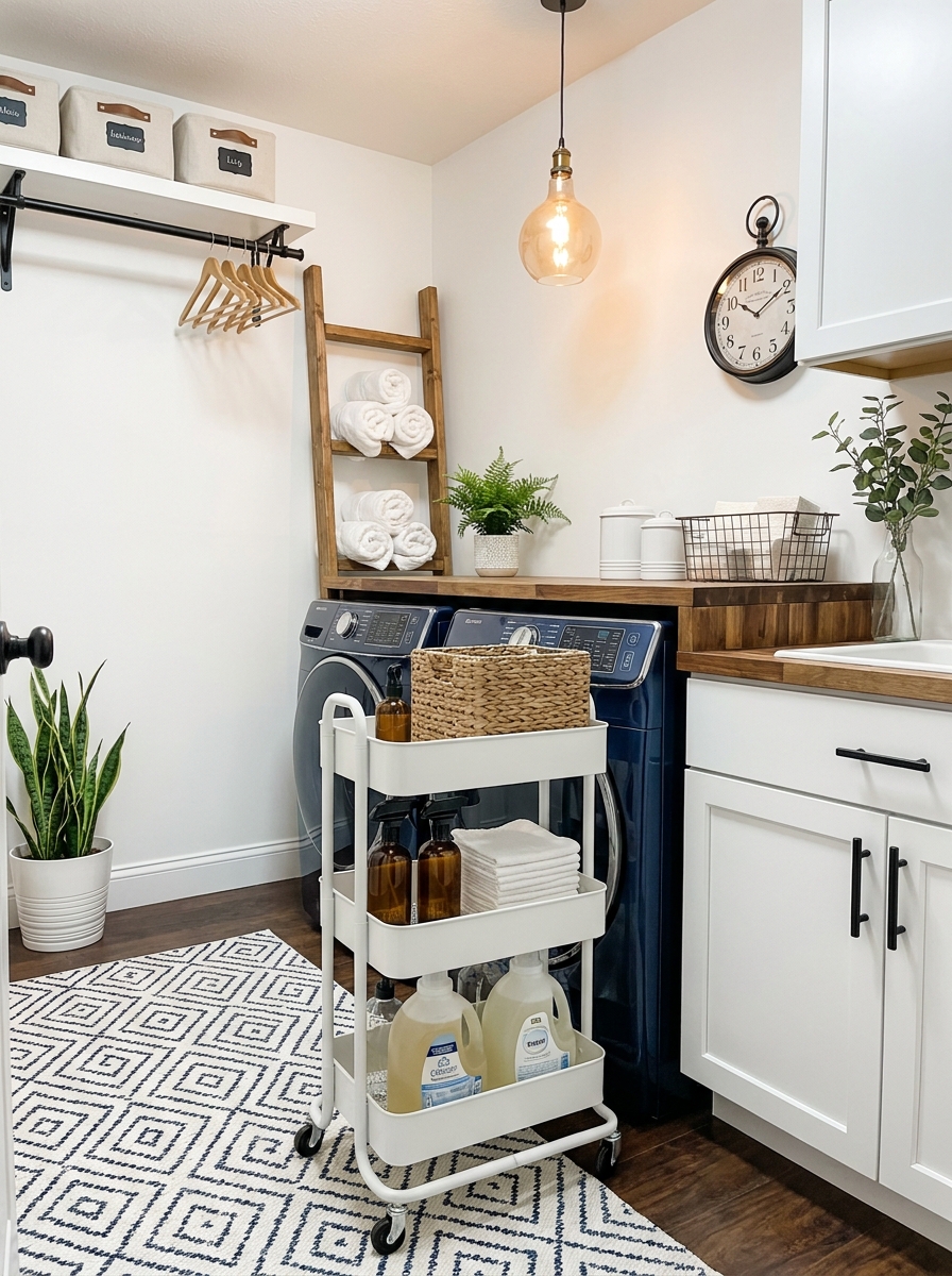 Add a Rolling Cart for Extra Storage