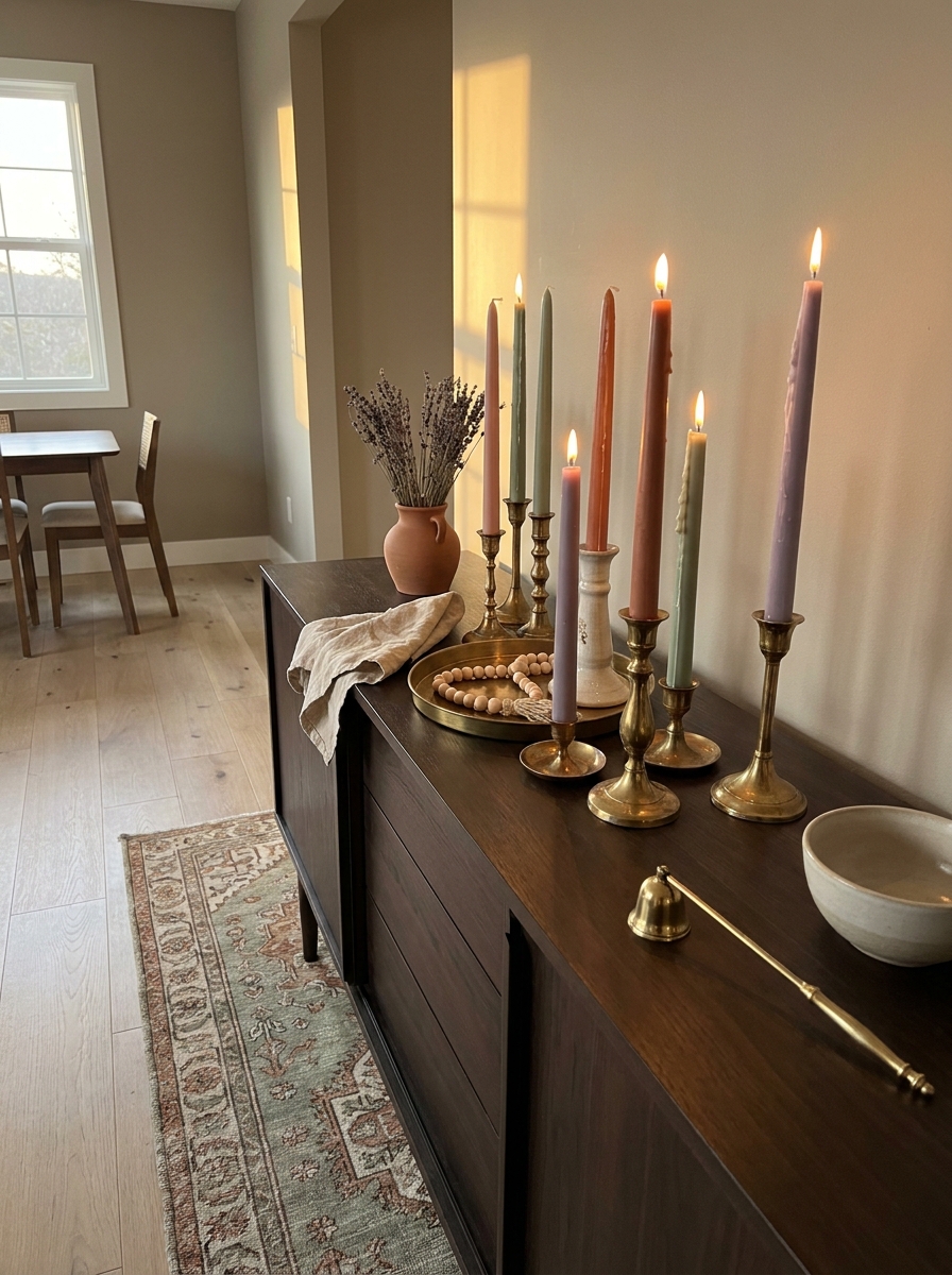 Wax-Dipped Taper Candles in Custom Colors