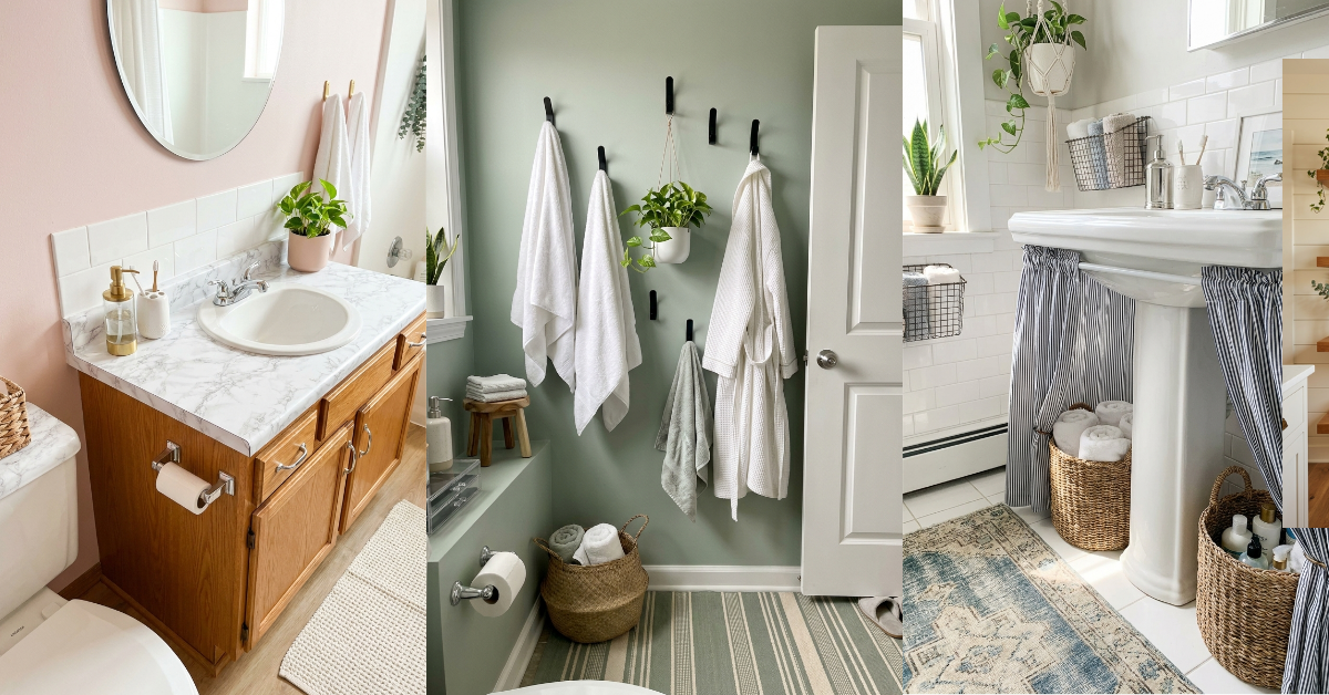 32 Genius Rental Bathroom Makeovers (No Drill Required!)