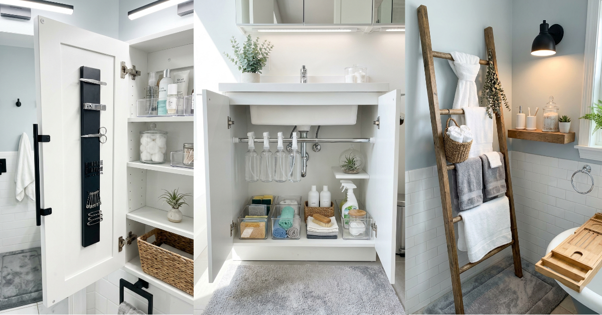 30 Sleek Small Bathroom Storage Ideas That Actually Fit